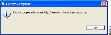Export Complete message