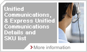 Unified Communications,& Express Unified Communications Details and SKU list
