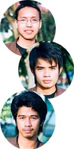 (ภาพบนลงล่าง) วิศรุต มานูญพล, บรรณกิจ ศรีสวย และสาทร จันทรเขต