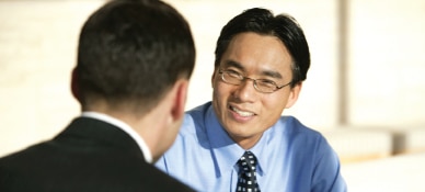 Two male executives meeting