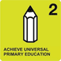 pencil used as an icon for achieving universal primary education