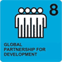 a group of people used as an icon for developing global partnership for development