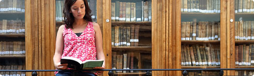 Photo: woman in library