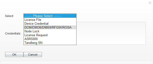 Add license credentials.