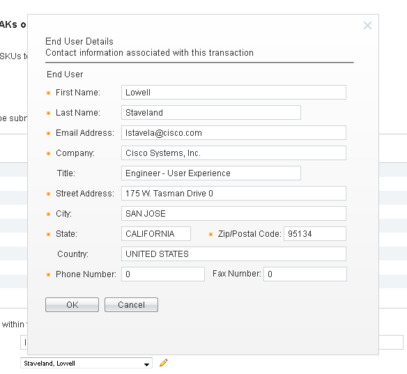 Step 3 - Chanage or edit end user details.