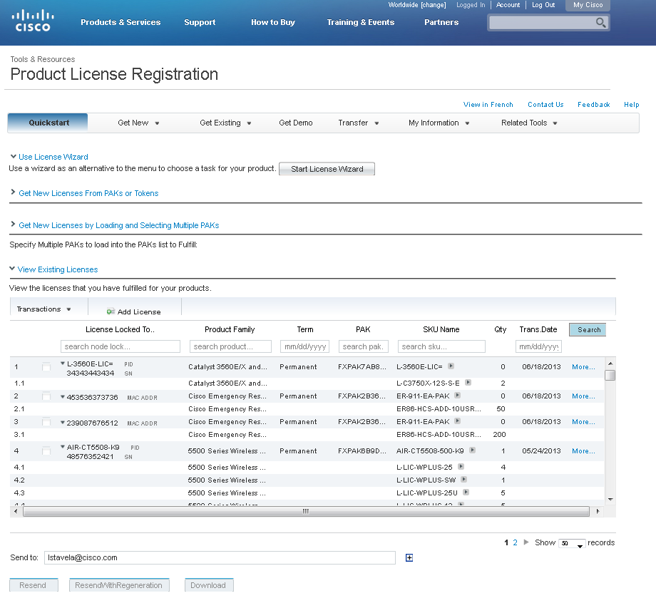 quickstart with view licenses open